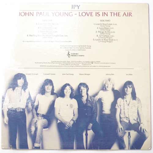John Paul Young / Love Is In The Air (Sealed)β