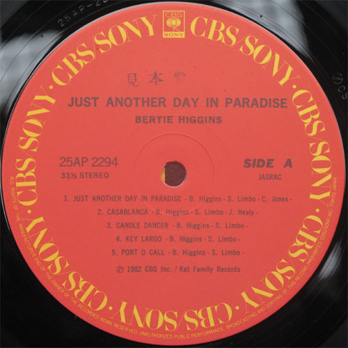 Bertie Higgins / Just Another Day In Paradiseの画像