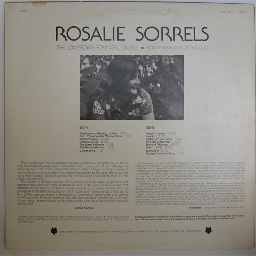 Rosalie Sorrels / The Lonesome Roving Wolvesβ