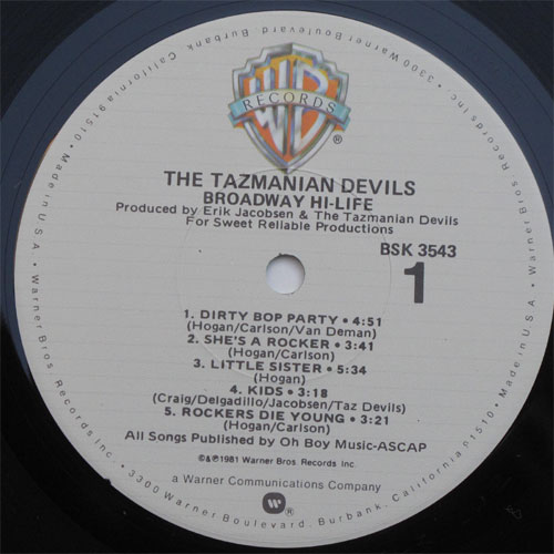 Tazmanian Devils,The / Broad Way Hi-Life (In Shrink)β