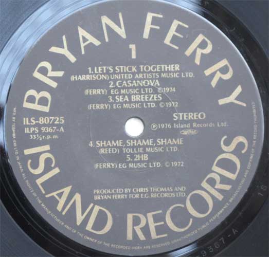 Bryan Ferry / Let's Stick Together<img class='new_mark_img2' src='https://img.shop-pro.jp/img/new/icons13.gif' style='border:none;display:inline;margin:0px;padding:0px;width:auto;' />β