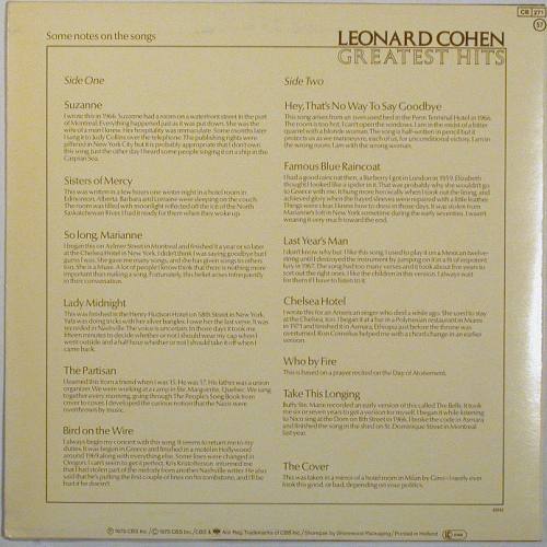 Leonard Cohen / Greatest Hitsβ