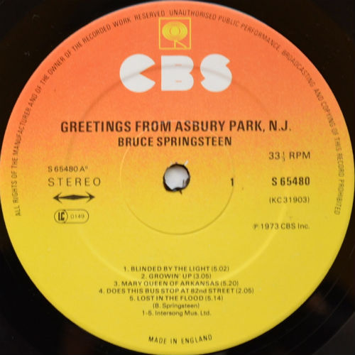 Bruce Springsteen / Greetings from Asbury Park, N.J. (UK)β