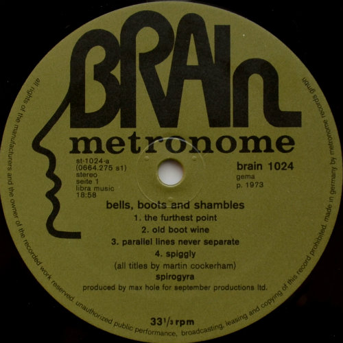 Spirogyra / Bells, Boots And Shambles (German Brain/Metronome)β