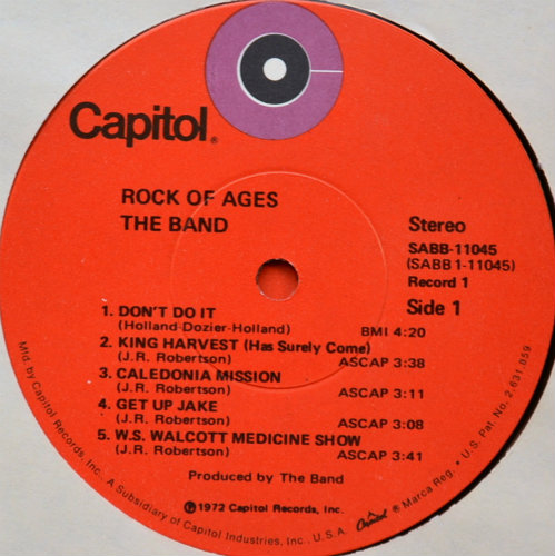 Band, The / Rock Of Ages (US Early Press)β