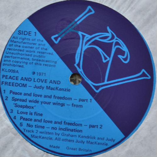 Judy Mackenzie / Peace And Love And Freedom (w/Poster)β