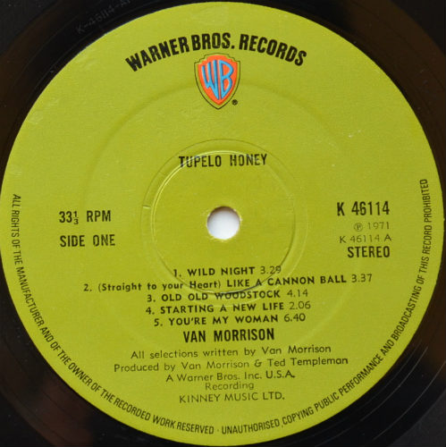 Van Morrison / Tupelo Honey (UK Matrix-1)β