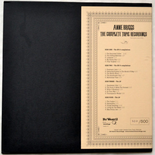 Anne Briggs / The Complete Topic Recordings (Bo' Weavill)β