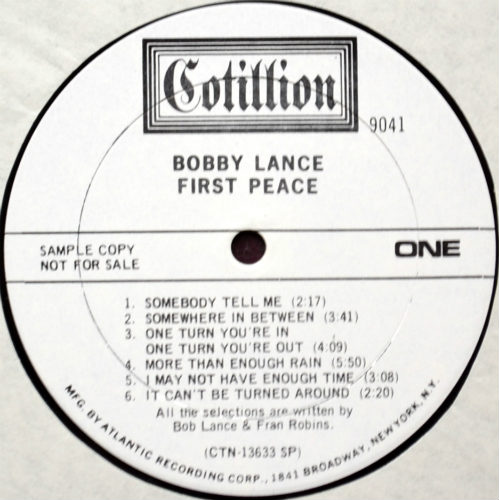 Bobby Lance / First Peace (Promo)β
