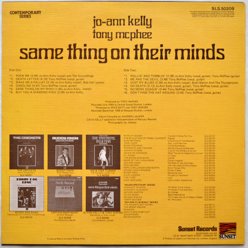 Jo-Ann Kelly & Tony McPhee / Same Thing On Their Minds (UK Matrix-1)β