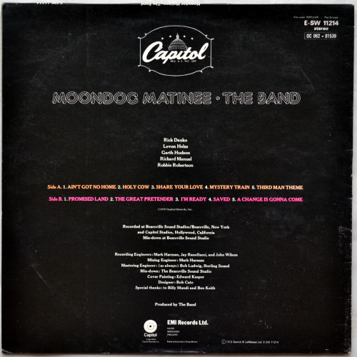 Band, The / Moondog Matinee (UK Matrix-1 w/Poster)β