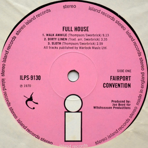 Fairport Convention / Full House (UK Pink Label Early Issue)β