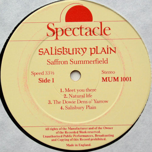 Saffron (Summerfield) / Salisbury Plain (Spectacle Re-issue)β