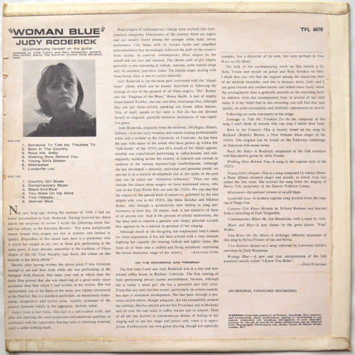 Judy Roderick / Woman Blue (UK Matrix-1)β
