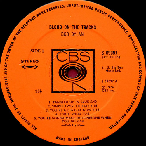 Bob Dylan / Blood On The Tracks (UK)β