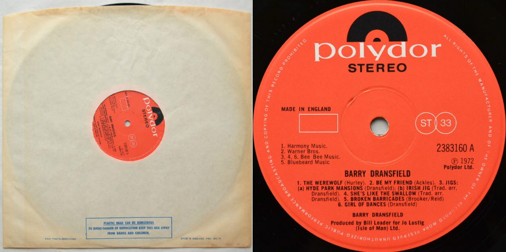 Barry Dransfield / Same (UK Original)β