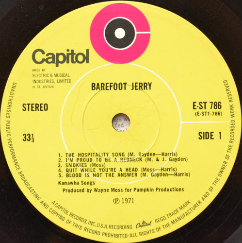 Barefoot Jerry / Southern Delight (UK Matrix-1)β