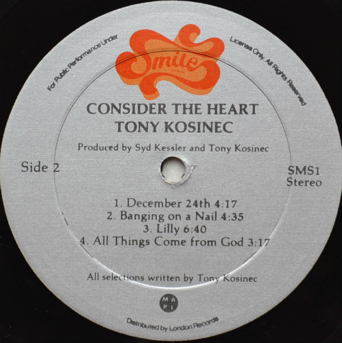 Tony Kosinec / Consider The Heart (In Shrink)β