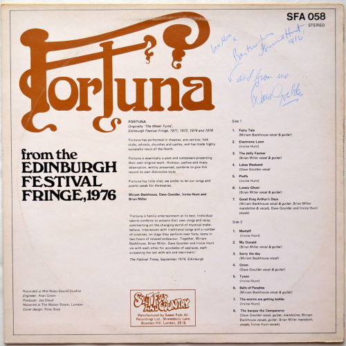 Fortuna (Miriam Backhouse) / Edinburgh Festival Fringe 1976の画像