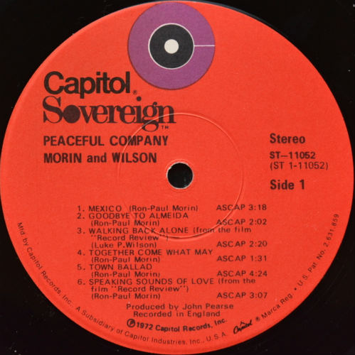 Morin & Wilson (Ron Paul Morin Luke P. Wilson) / Peaceful Company (US)β