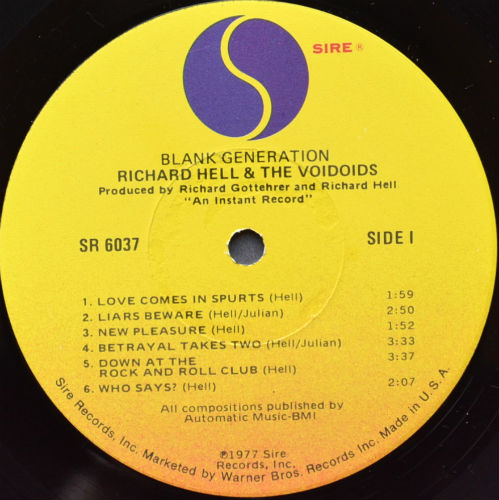 Richard Hell & The Voidoids / Blank Generation (Rare Promo)β