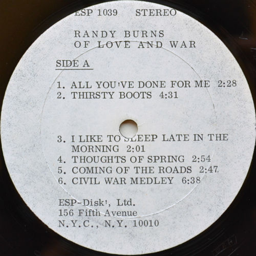 Randy Burns / Of Love And War (ESP Original)β
