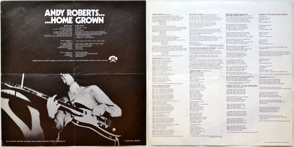 Andy Roberts / Home Grown (UK RCA Matrix-1)β