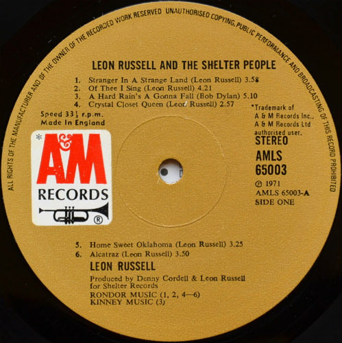 Leon Russell / Leon Russell and the Shelter People (UK Matrix-1)β