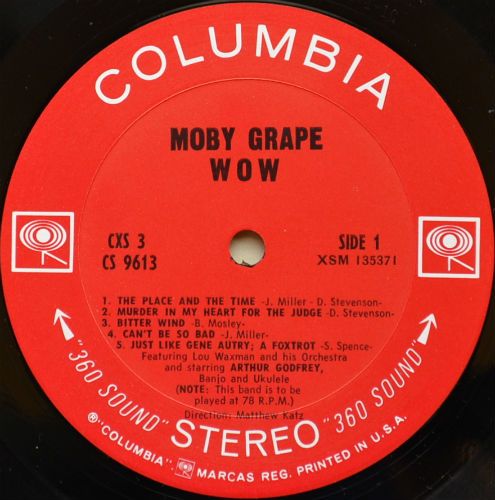 Moby Grape / Wow (Early Press)β