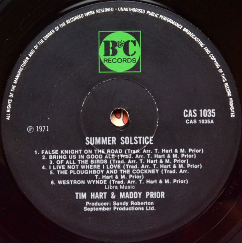 Tim Hart and Maddy Prior / Summer Solstice (B&C Original)β