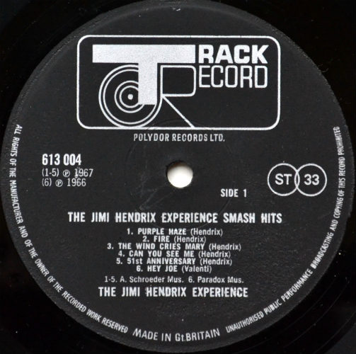 Jimi Hendrix Experience / Smash Hits (UK Track Original)β