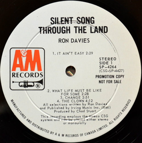 Ron Davies / Silent Song Through The Land (Rare Promo)β