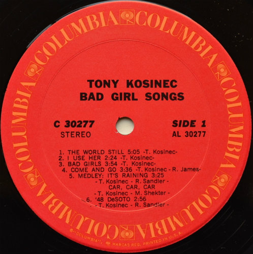 Tony Kosinec / Bad Girl Songs (Rare Promo)β