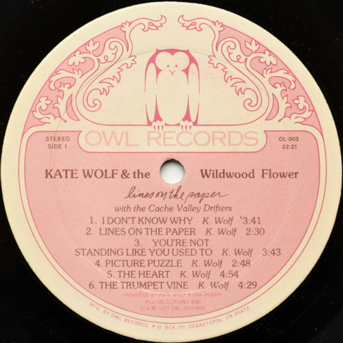 Kate Wolf & The Wildwood Flower / Lines On The Paper (In Shrink Owl Original!!)β