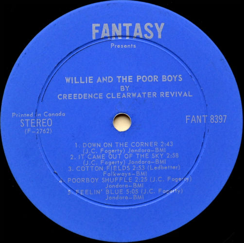 Creedence Clearwater Revival (CCR) / Willy And The Poor Boys (Canada Early Issue)の画像