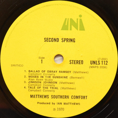 Matthews Southern Comfort / Second Spring (UK w/Insert)β