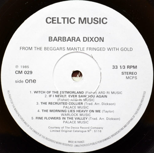 Barbara Dickson / From The Beggar's Mantle (80s Re-issue)β