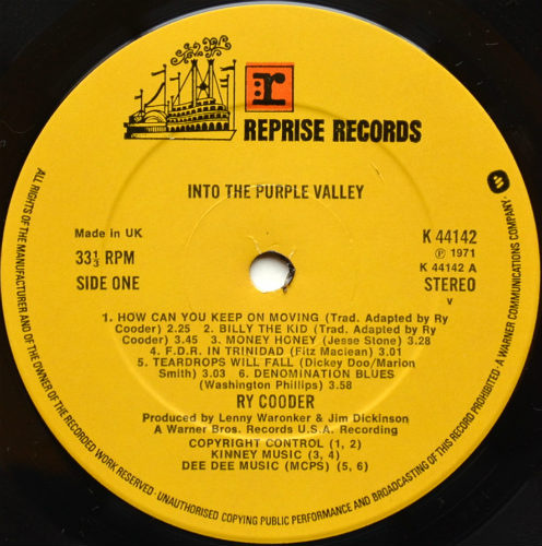 Ry Cooder / Into The Purple Valley (UK)β