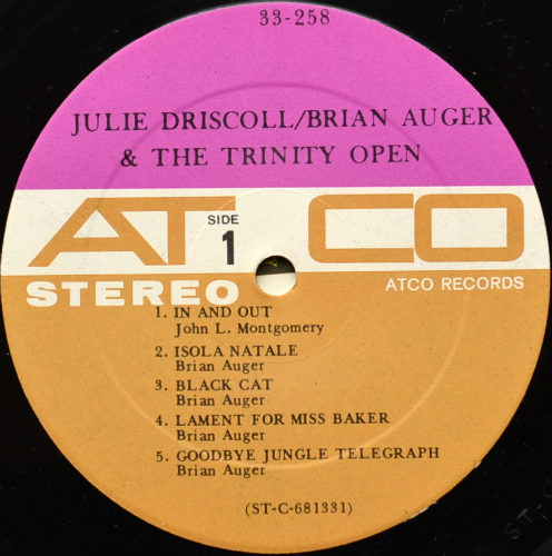 Brian Auger, Julie Driscoll & The Trinity / Open (US Early Press)β