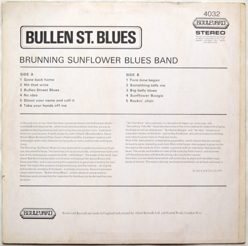 Brunning Sunflower Blues Band / Bullen St.bluesβ
