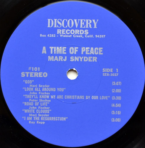 Marj Snyder / A Time Of Peace (In Shrink)β
