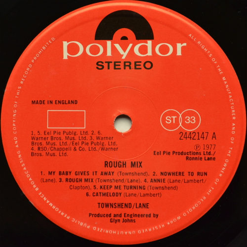 Pete Townshend / Ronnie Lane / Rough Mix (UK)β