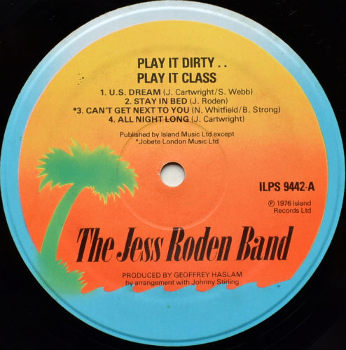 Jess Roden Band / Play It Dirty... Play It Class (UK)β