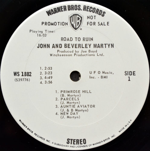 John & Beverley Martyn / The Road To Ruin (US Promo)β