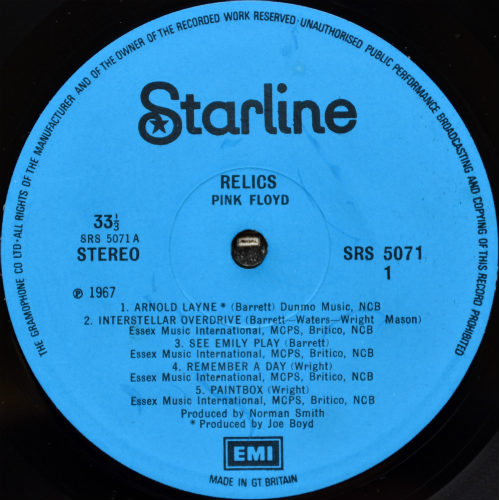 Pink Floyd / Relics (UK Starline Early Press)β