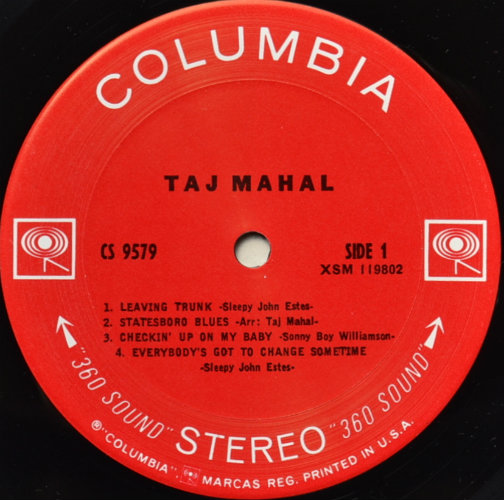 Taj Mahal / Taj Mahal (US Early Press)β