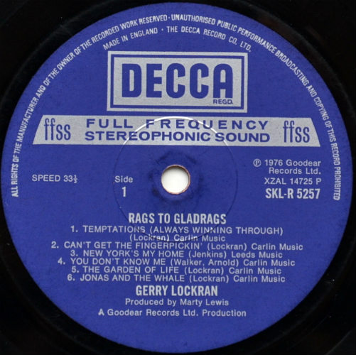 Gerry Lockran / Rags To Gladrags (UK Matrix-1)β