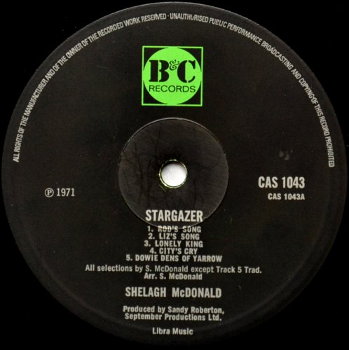 Shelagh McDonald / Stargazer (UK B&C Original)β
