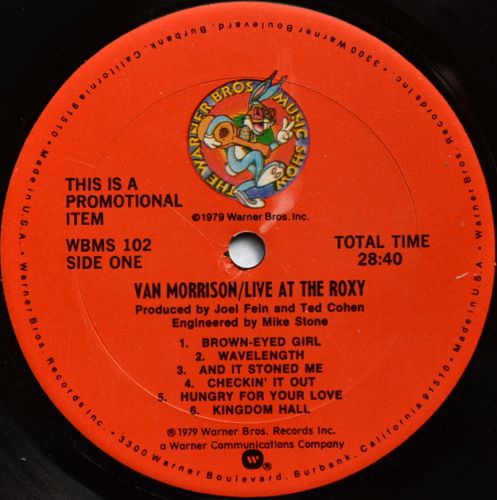 Van Morrison / Live At The Roxy (The Warner Bros. Music Show. Promo Only!! )β