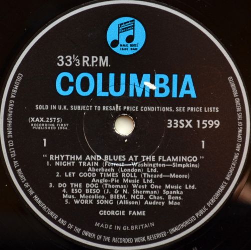 Georgie Fame / Rhythm And Blues At The Flamingo (UK Mono Early Press)β